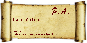 Purr Amina névjegykártya